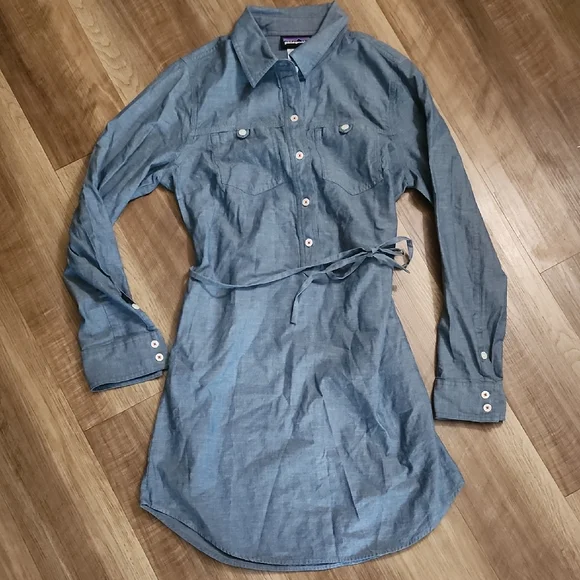 Patagonia Women’s Modest Denim Shirt Dress Blue Size 6 - Picture 3 of 9